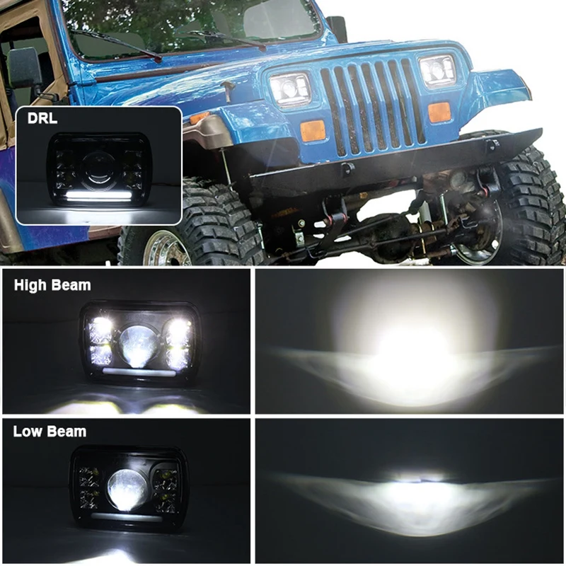 2 шт. Led 105 Вт 5X7 Led головной светильник s с Drl 7X6 Led герметичный луч головной светильник с высоким и низким лучом для Jeep Wrangler Yj Cherokee X