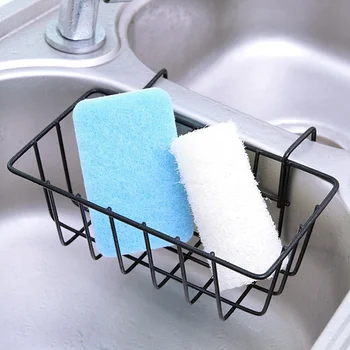 

1PC Hanging Drying Basket Drain Rack Brush Sponge Kitchenware Sink Storage Drainage Holder Gadget Organize Kitchen Wrought Iron