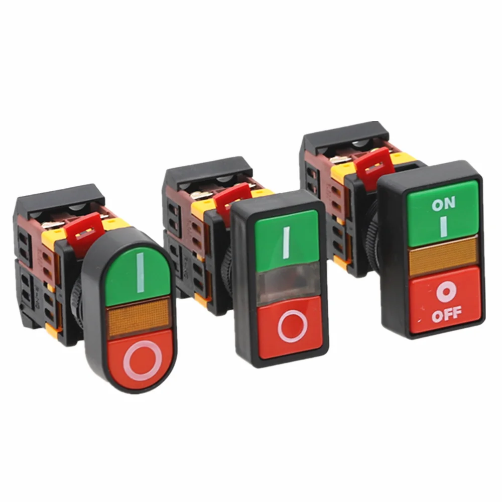 APBB-22N-25N-PPBB-30N-Start-stop-Double-Pushbuttons-Switch-With-LED ...