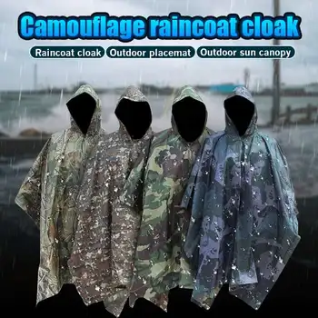

140*200 cm Adult Lightweight Waterproof Raincoat Outdoor Hiking Climbing Multifunction Polyester Raincoat Jacket Cloak Rain Gear