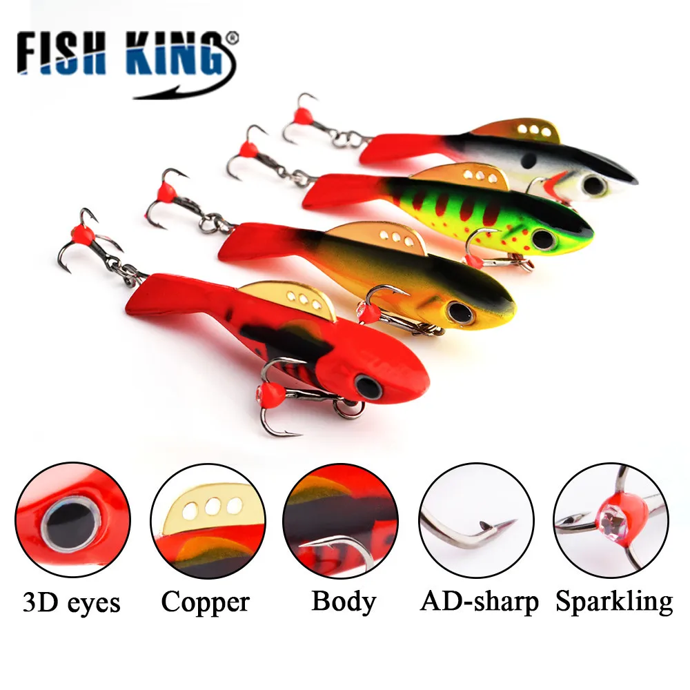 

FISH KING 4PCS/LOT 17.5g/6.5cm Ice Fshing Lure Jigging Lure Balancer Swimbait Jig Head Hard Bait Isca Artificial Pesca