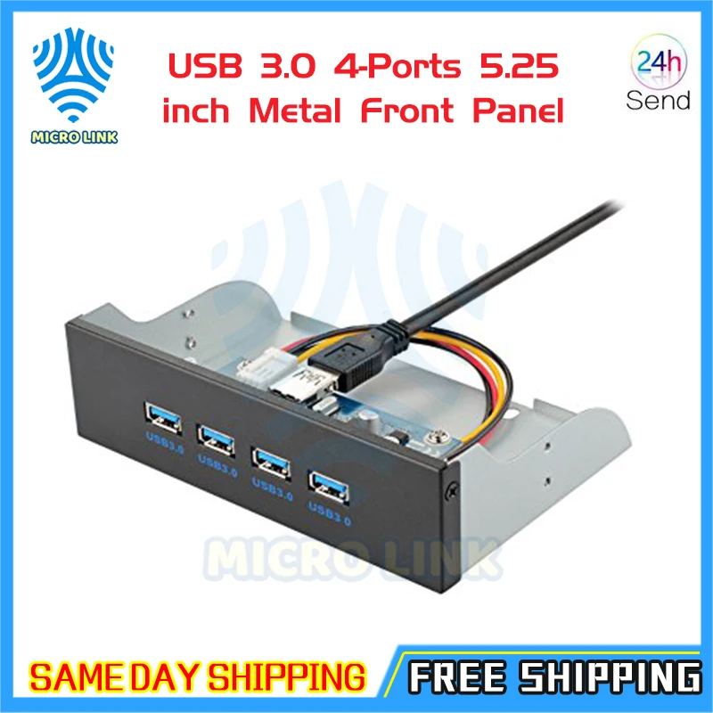 USB 3 0 4-Порты 5 25 дюймов металлический передний Панель usb-хаб для настольных