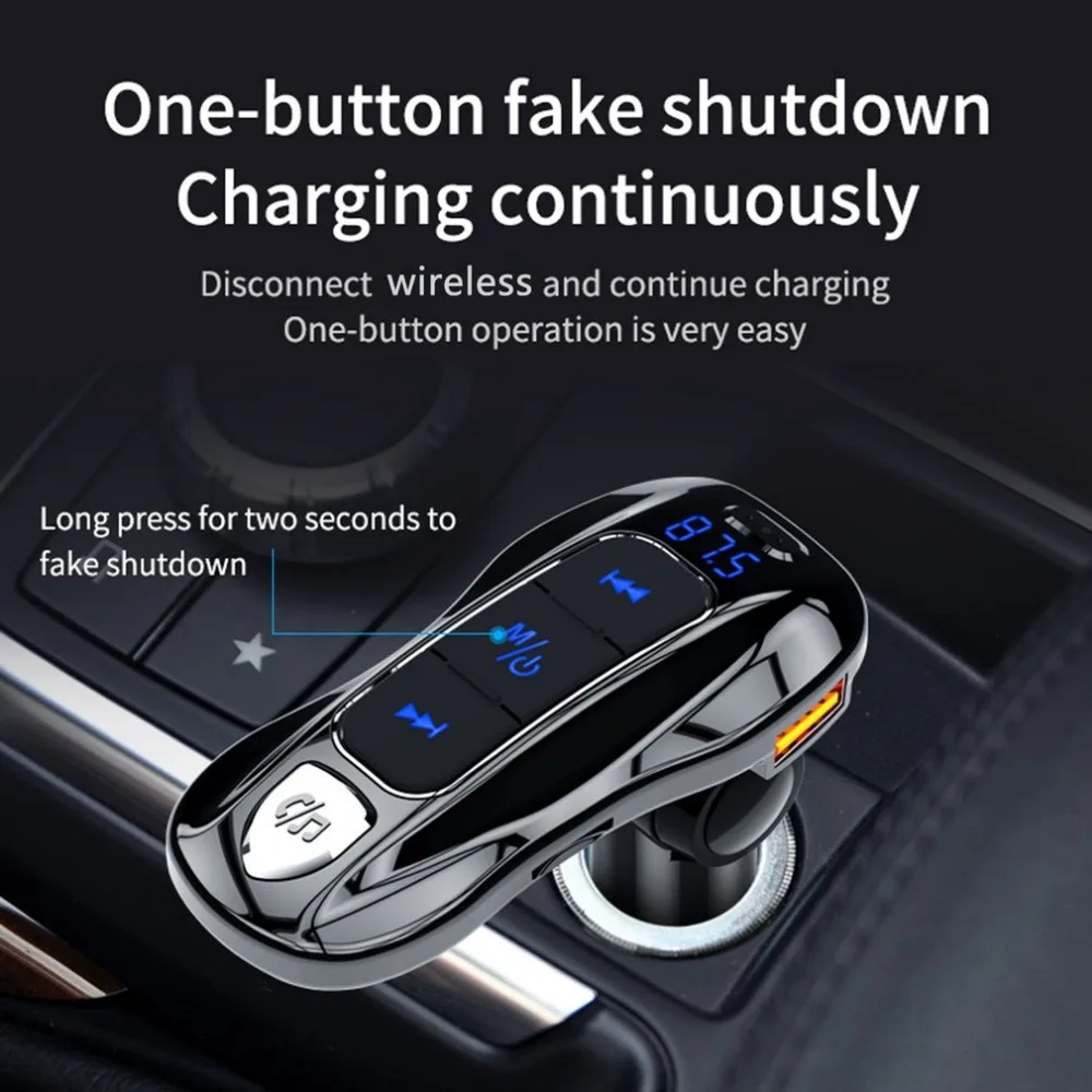 BC55 18 Вт PD 3,0 QC 3,0 Быстрая зарядка USB зарядное устройство беспроводной 5,0 Hands-free автомобильный комплект беспроводной fm-передатчик модулятор