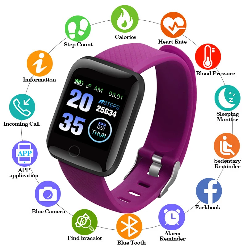 

2020 SmartWatch Colorful Screen for Android iOS Heart Rate Smart Wristband Sports Watches Smart Band Waterproof Fitness Tracker