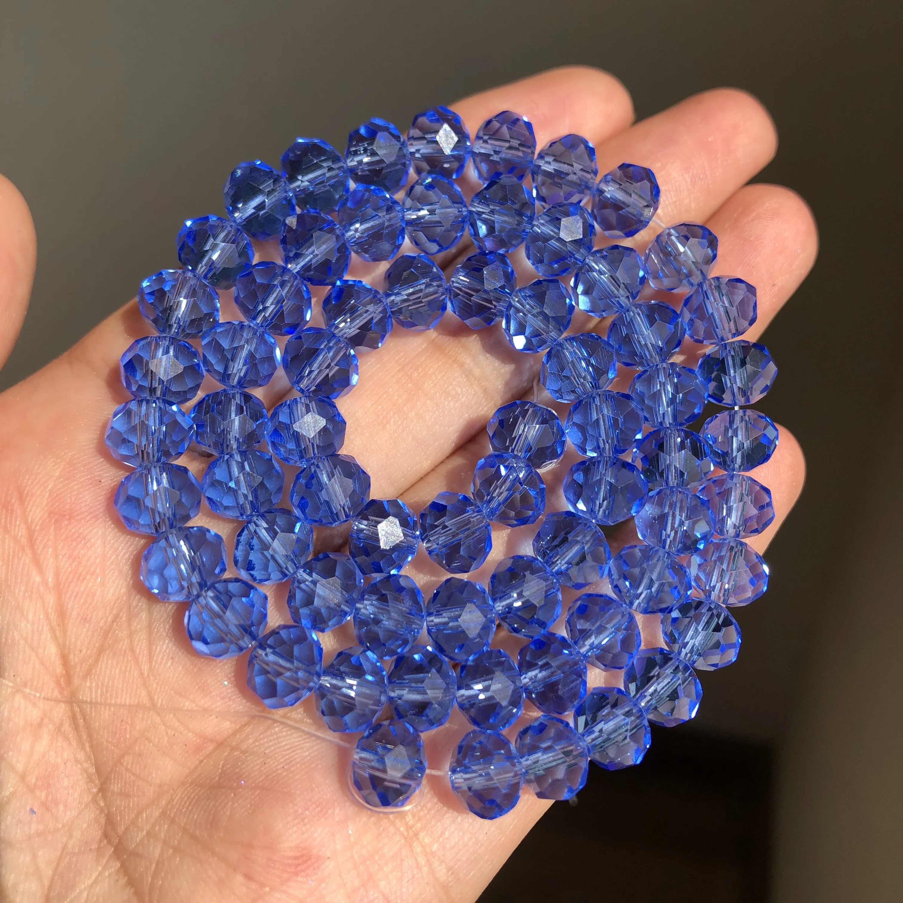 Elegant Faceted Black Crystal Glass Beads for DIY Jewelry and Crafting - Round Rondelle Shape, Various Sizes for Bracelets and Necklaces, Wholesale