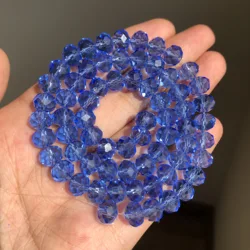 Elegant Faceted Black Crystal Glass Beads for DIY Jewelry and Crafting - Round Rondelle Shape, Various Sizes for Bracelets and Necklaces, Wholesale (Light Blue)