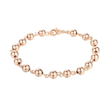 1 шт 6 мм 8 мм женские 585 розовое золото цвет круглый шарик браслеты цепь