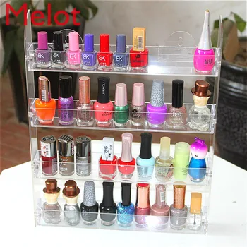

Wall mounted nail polish display rack 4 layers removable nail polish display rack hanging wall nail polish exhibition rack