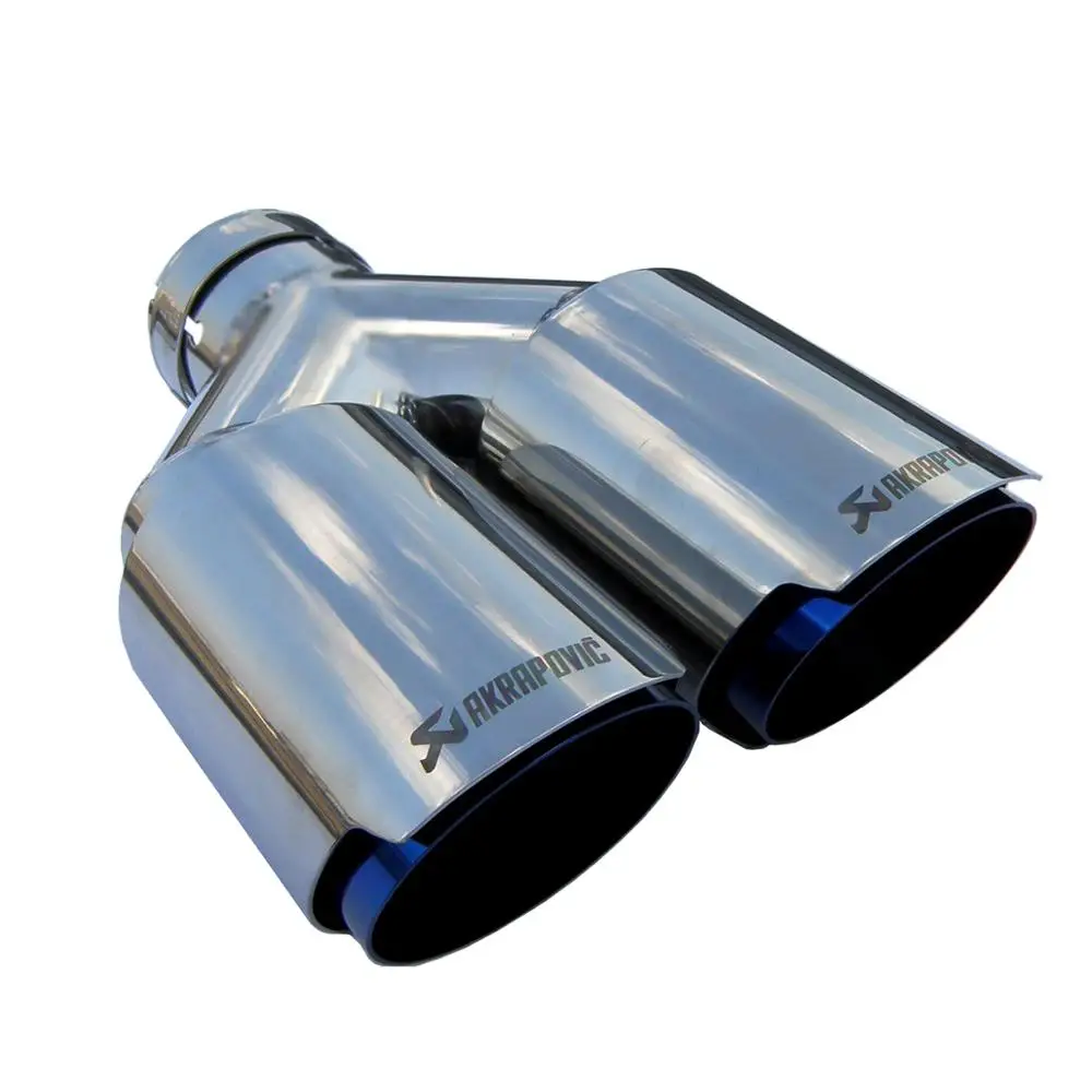 Автомобильный Универсальный Akrapovic двойной сгоревший синий наконечник выхлопной