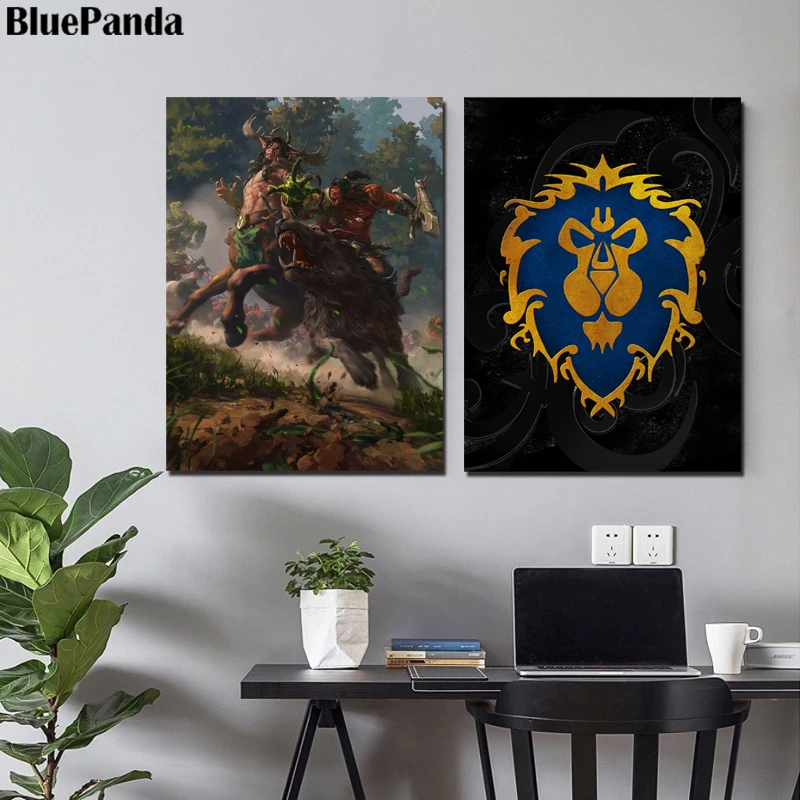 Warcraftes игра логотип настенная живопись холст печать декоративная картина для