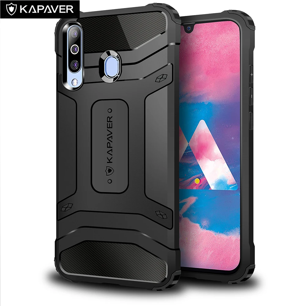 Капавер роскошный Официальный чехол для телефона для samsung Galaxy M30 чехол жесткий прочный твердый устойчивый противоударный защитный чехол - Цвет: Черный