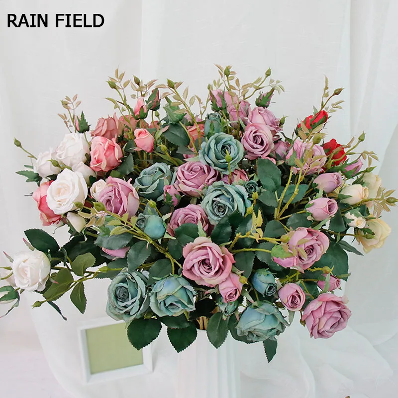 

Simulation Rose Artificial Flowers Wedding Decoration Home Room Table Decoration Quality Silk Flower Single Fabric Flowers