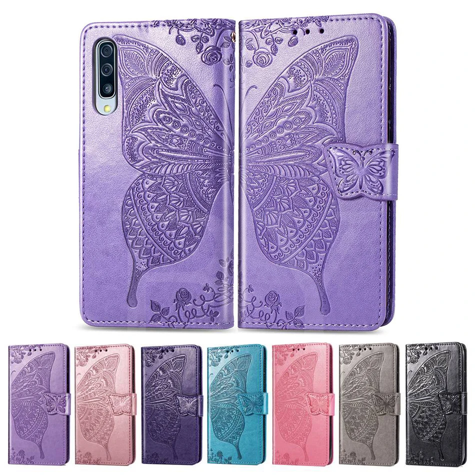 

Flip Wallet Leather Case For Samsung Galaxy A70 A50 A40 Cover Butterfly Mmbossing Phone Cases For Samsung A50 A70 A30 A10 Coque