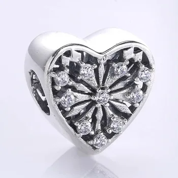 

Original Openwork Heart of Winter With Crystal Beads Fit 925 Sterling Silver Bead Charm Pandora Bracelet Diy Jewelry