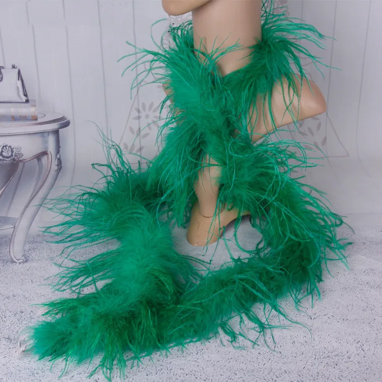 Lda108 Kelly Green 2 ярдов/партия 1Ply натуральный Страус пушистые перья боа костюмы отделка для карнавальный костюм шаль Страус Плюм - Цвет: Lda108 Kelly Green