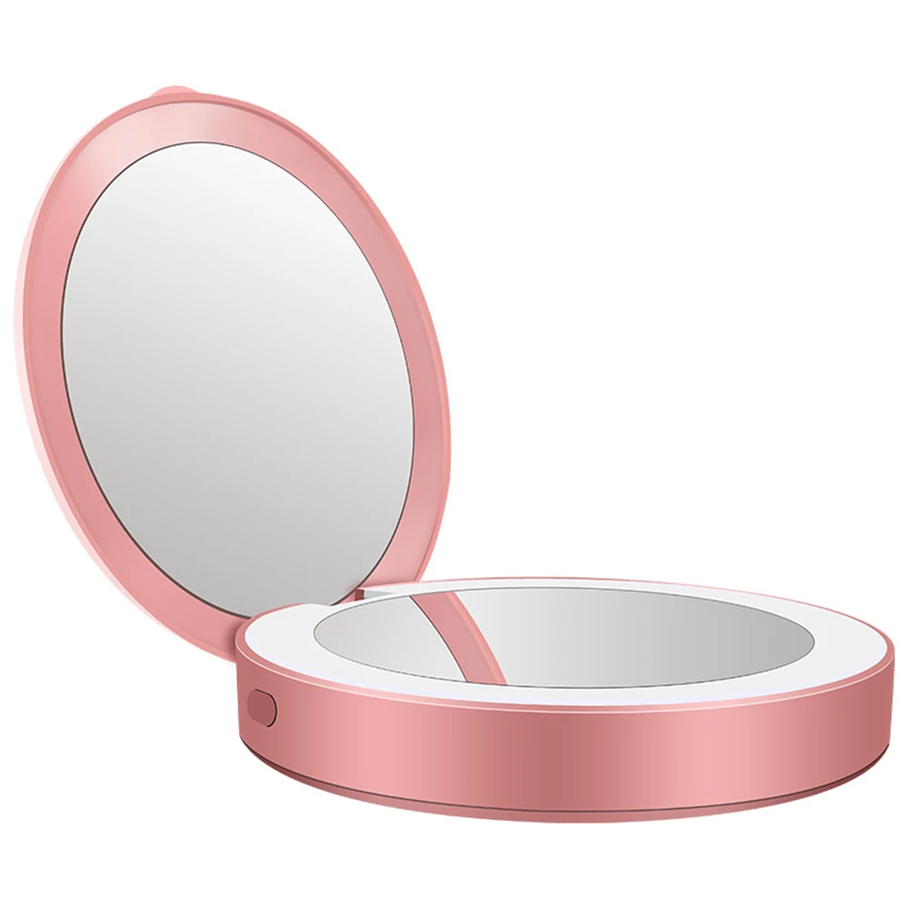 Pink Мини карманный портативный светодиодный небольшой зеркальный косметический зеркальный движущийся светильник power Bank - Цвет: Pink