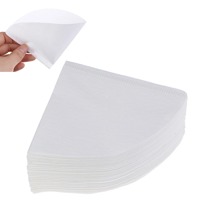 100Pcs Cone-Shape Drip Coffee Filter Papers Coffee Cup Strainers Filters Tea Infuser Accessories