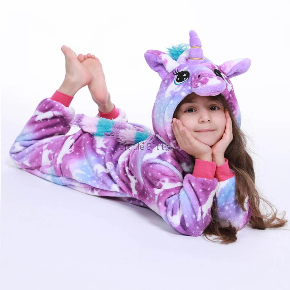Зимняя флисовая Пижама; детская стеганая Пижама; детская пижама; Пижама с единорогом; Рождественская Пижама для малышей; Пижама для малышей - Цвет: LA39