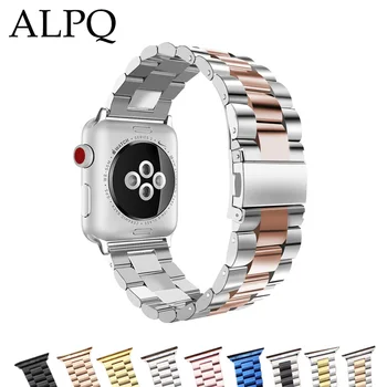 

Classic Luxury 40mm 44mm 42mm 38mm Stainless Steel Watch Strap For Apple Watch iWatch Band Series 4 3 2 1 Bracelet Belt Loop Lin