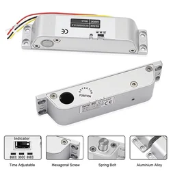 Fechadura de encaixe eletrônica com tempo ajustável dc12v bloqueio de parafuso elétrico fail safe modo para controle de acesso