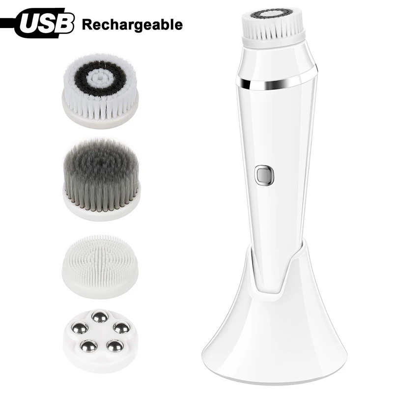 

4 in 1 Facial Cleansing Brush Face Cleaning Brush Skin Care Pore Cleaner Facial Cleaner Facial Cleaning Device Face Cleanser