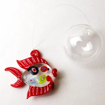 

Aquarium handmade Floating Glass Bubble fish miniature figurine Fish Tank Landscape Ornament Decoration marine animal Pendant