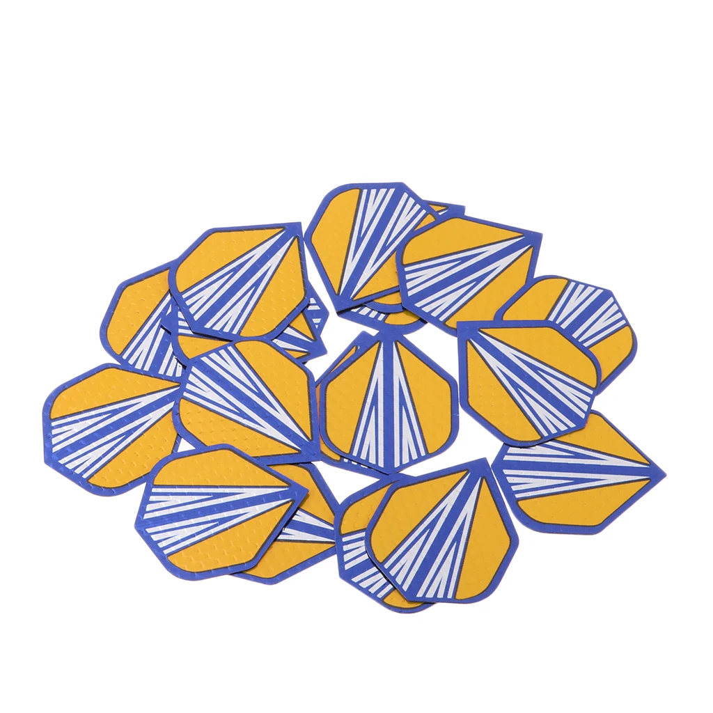 MagiDeal 20pcs Dart Flights Standard Geometric Patterns Darts Flights Protectors for Steel / Soft Tip DIY Darts Accessories