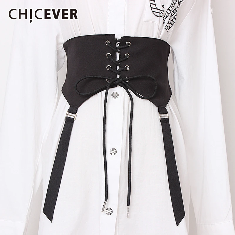 

CHICEVER Korean Bandage Bow Slim Belt For Women 2019 Summer Vintage Dresses Accessories Black Wide Belts Female Fashion New