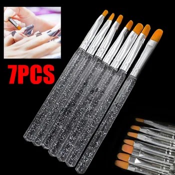 

7pcs Professional Nail Art Brushes Tool Painting Drawing Point Nail Design UV Gel Pen Set Acrylic Maciture Tool