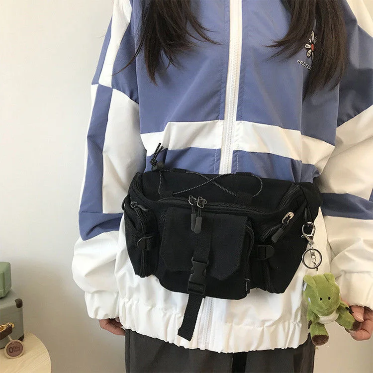 Harajuku Techwear Canvas Sling Bag Gothic Crossbody Bags For Women Handbag Purses And Handbags Bolsas Feminina Shoulder Frog 6