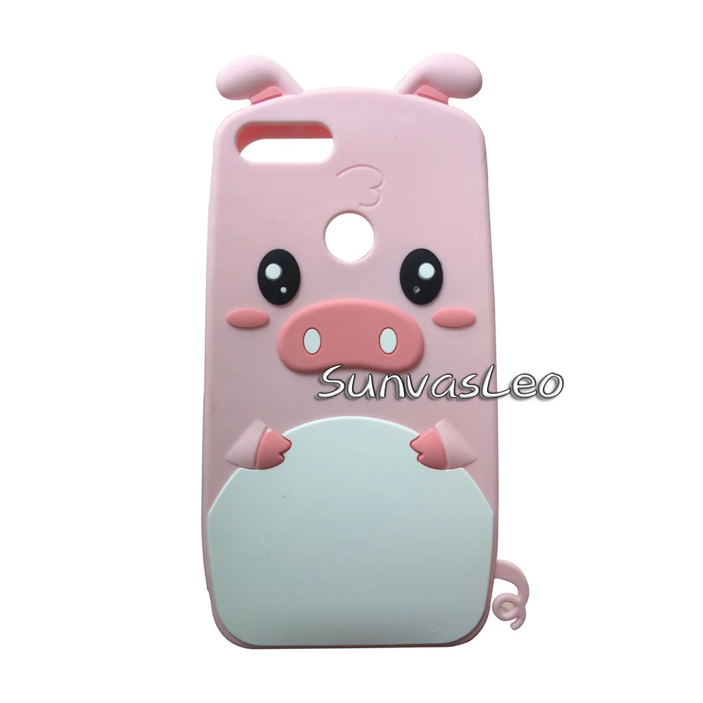 Cute Pig Для huawei P Smart() 5,6" 3D чехол, мягкий силиконовый чехол с мультипликационным принтом единорога, Счастливого кота, чехол для huawei Honor 9 Lite - Цвет: Cute Pig