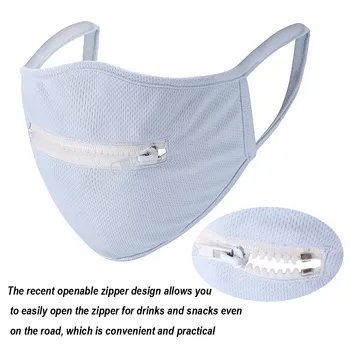

1/2/5pcs Face Cover With Zipper Washable Protective Covers Men & Women Reusable Zipper Mouth-Mask Easy To Drink mascarilla