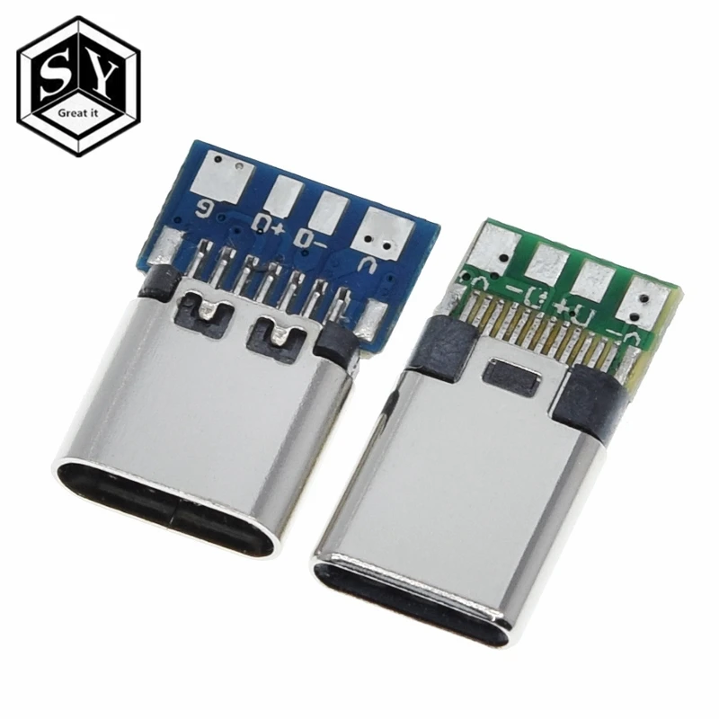 10 шт. USB 3 1 Тип C разъем 12/24 шпильки гнездо/гнездо адаптер розеток для припоя