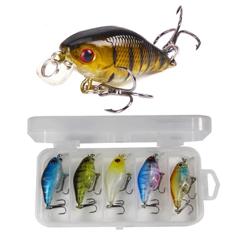 

5Pcs/box Mini Minows Fishing Lures Wobblers Hard Bait Fishing Bait Set Bionics Artificail Baits 4.2g/45mm Depth 0.5-1m Crankbait