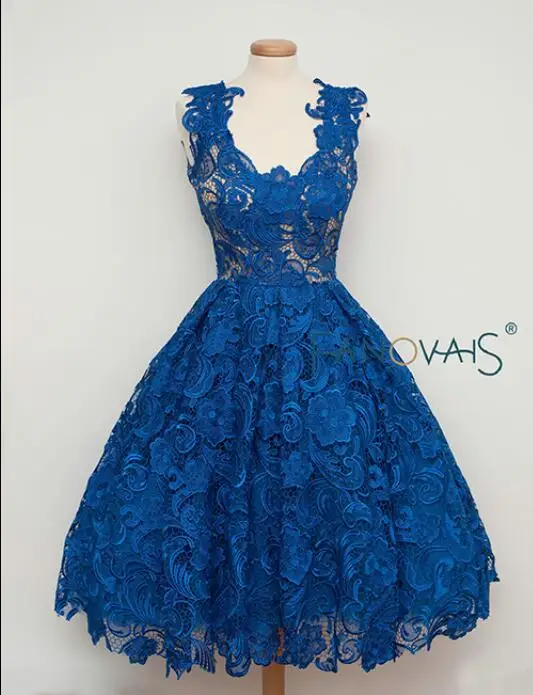 Синий Vestido De Novia Robe de Mariage Короткие свадебные платья длиной до середины икры милые свадебные платья с поясами кружевные свадебные платья - Цвет: Синий