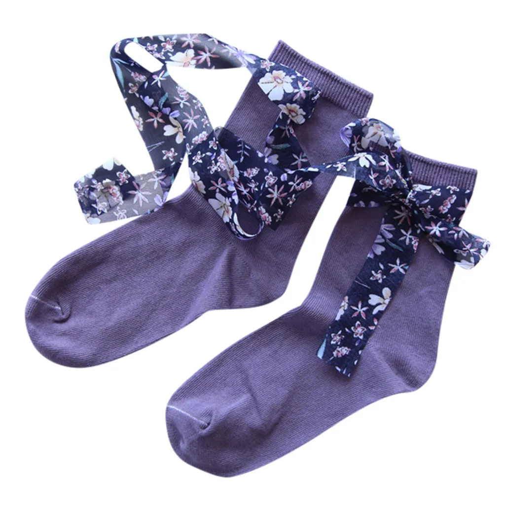 Jaycosin носки с принтом ленты Женские винтажные кружевные повседневные милые тонкие однотонные calcetines mujer divertido женские носки лето