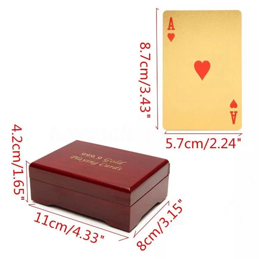 Золотые игральные карты 24k покерные для домашних животных Джокера волшебные 54