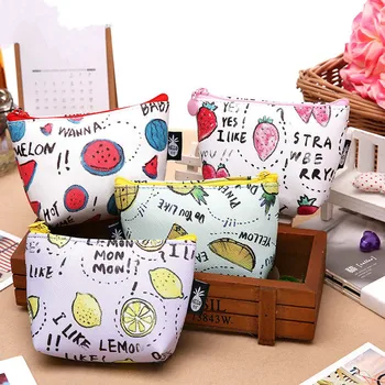 

Clearance Sale Leather Purses Small Fresh Casual PU Coin Wallet Lady Fashion Fruits Pattern Cartoon Dollar Money Bag