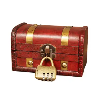 

Vintage Wood Jewelry Storage Box Treasure Chest Makeup Organizer Case Home Decor nice
