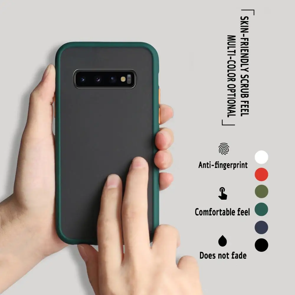 Противоударный силиконовый чехол для телефона для samsung Galaxy S8 S9 S10 Plus Note 10 Pro 9 8 A10 A40 A50 A70 A10S A50S A70S матовая накладка на заднюю панель