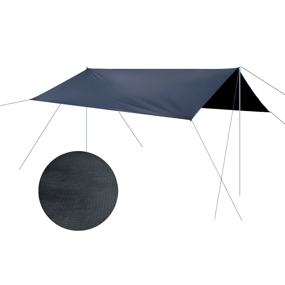 Hot Waterproof Awning Sun Shade Sunscreen Tent Tarp for Outdoor Camping Picnic Patio D6 - Color: Black