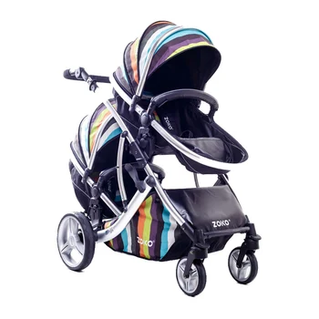 

twin baby stroller bidirectional can sit reclining high landscape shock double stroller folding portable Aluminum alloy prams