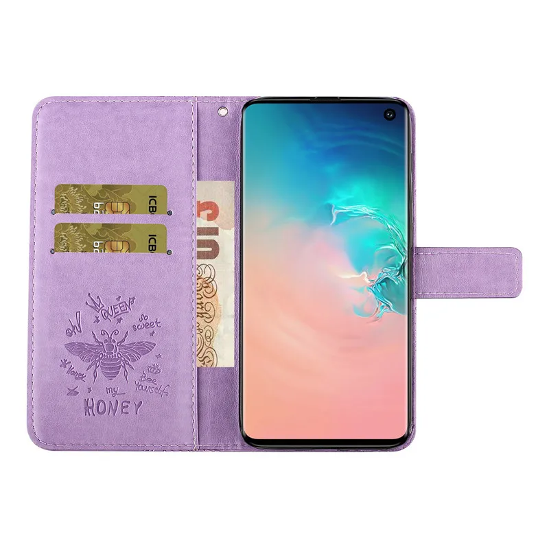 Пчелы Блестящий флип-чехол для samsung Galaxy S10 5G S9 плюс S10E Note 9 10 A10 S A20 E A30 A40 A50 A70 A80 A750 кошелек кожаный чехол