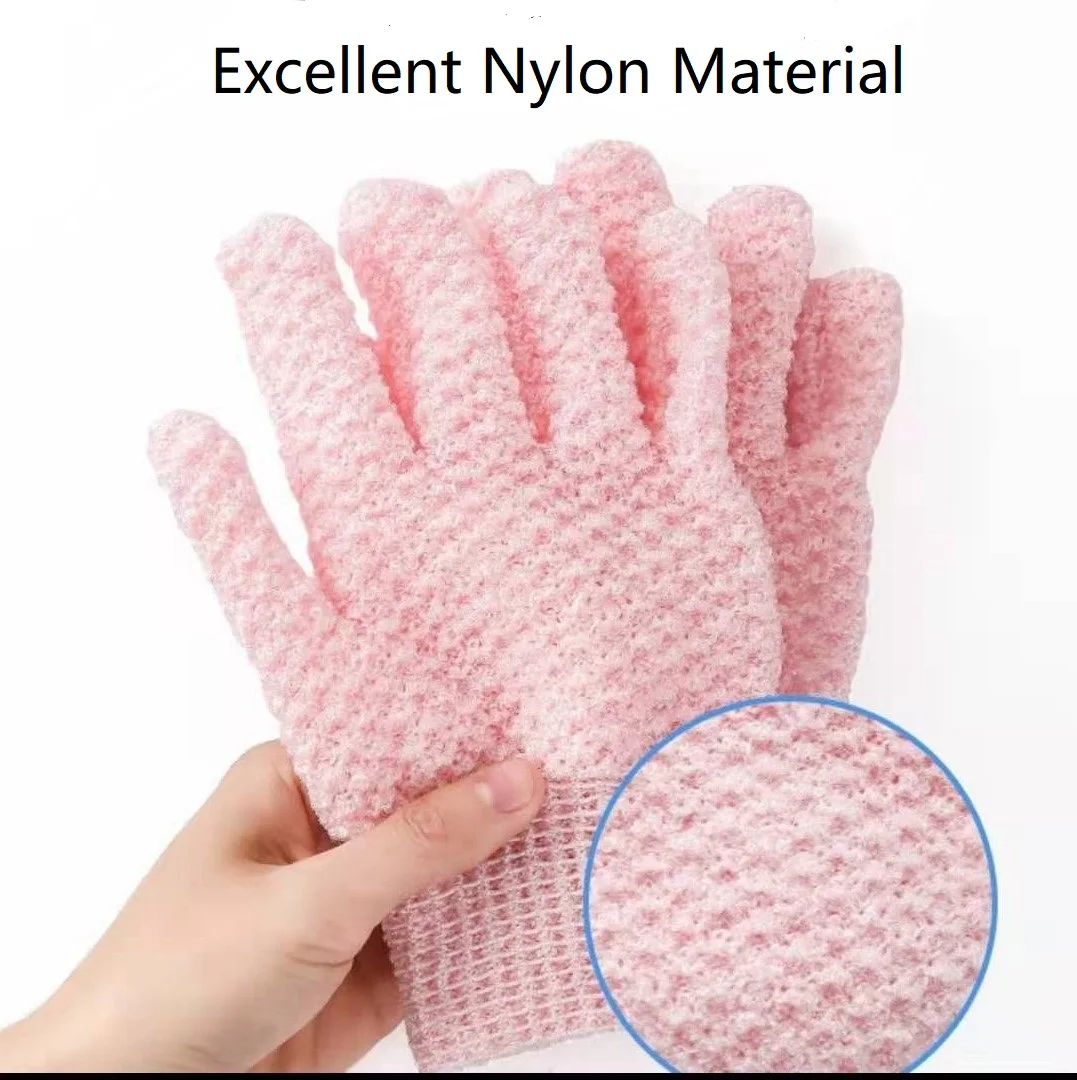 Exfoliating Bath Gloves for Shower (1 Pairs, 2 gloves) Medium