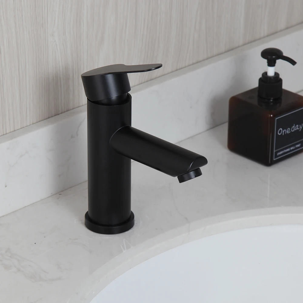 Matte Black Bathroom Basin Faucet Brass Wash Basin Sink Mixer Tap Stream Spray Deck Mounted Hot
