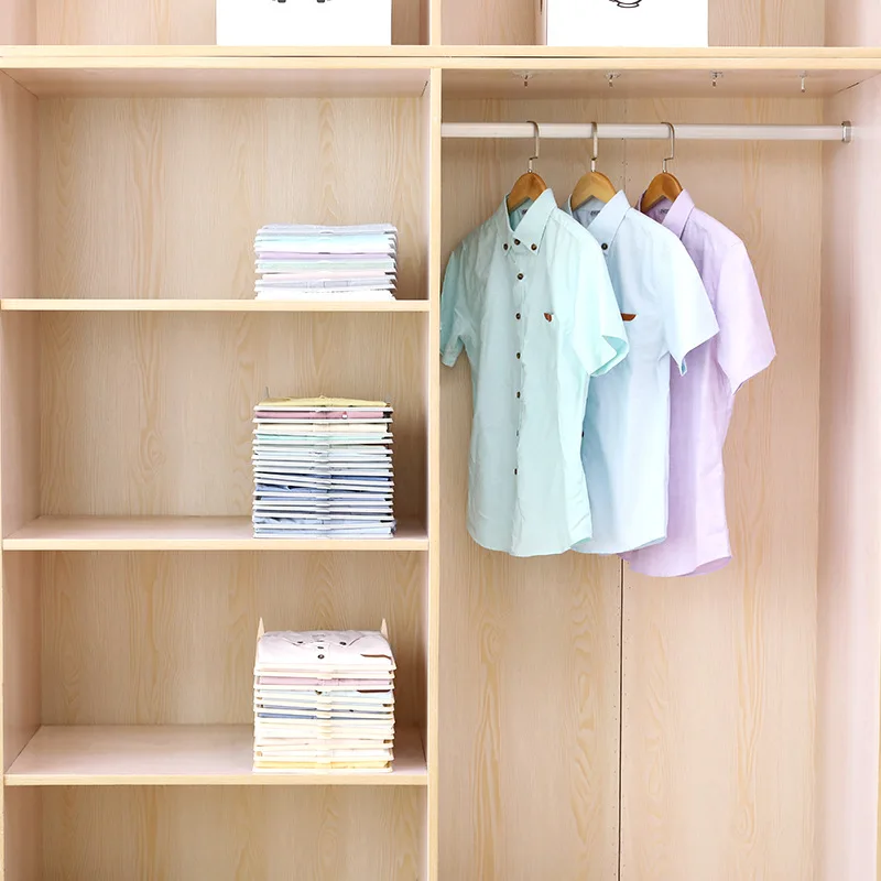 Стеллаж для хранения одежды практичный Перекрывающийся платяной шкаф для одежды футболки органайзер для одежды ящик для шкафа доска инструмент для хранения