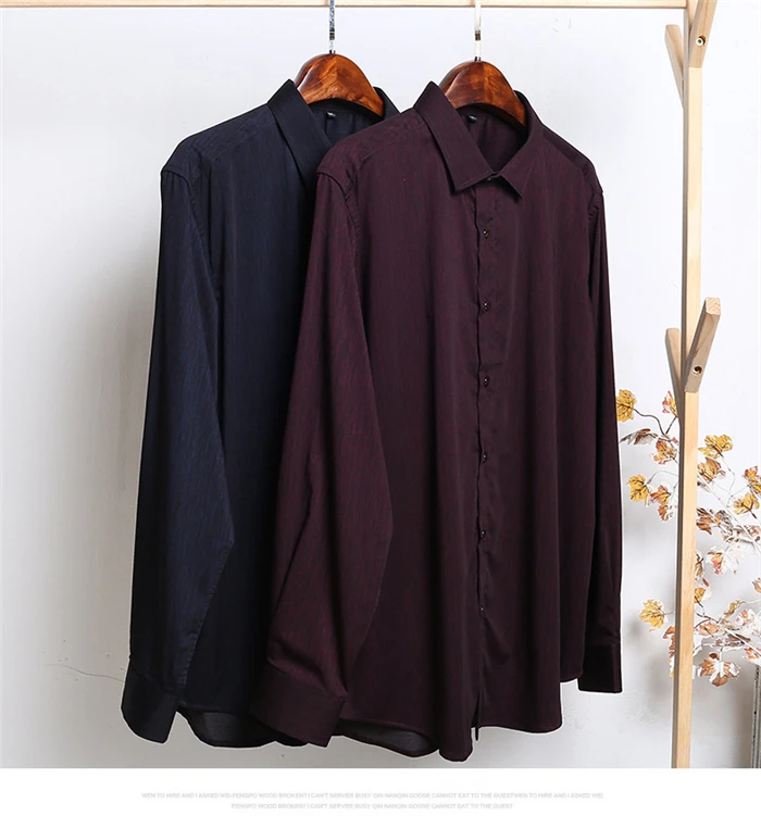 Плюс Zise 4XL 5XL 6XL 7XL мужская рубашка из бамбукового волокна, деловая Повседневная Свободная рубашка с длинным рукавом для мужчин среднего возраста, Мужская брендовая одежда