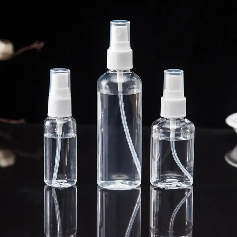 100ml/50ml/30ml Transparent Empty Plastic Spray Bottles Refillable Bottle Atomizer Container Travel Outdoor Random Color