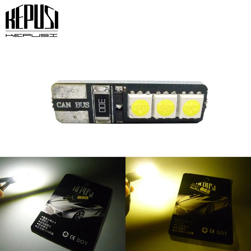 

CANBUS 12v T10 W5W LED light 5050 smd Car Interior Light Lamp Map Dome Bulb Exterior License Plate Light White warm white