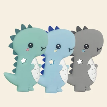

Harmless Baby Silicone teether Kawaii Cute Dinosaur Safety Baby Molars Infant speelgoed For Newborns Funny Baby Toys D35